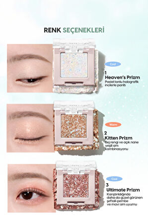 Topaklanmayan El Yapımı Holografik Simli Far Modern Shadow Glitter Prism (No.22 Mint Prism)