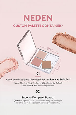 Kişiselleştirilebilir 4'lü Boş Far Paleti Custom Palette Container