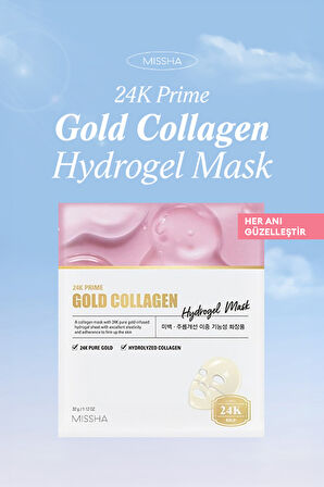 24 K Altın ve Kolajen İçeren Kırışıklık Karşıtı Hidrojel Maske 24K Prime Gold Collagen Hydrogel Mask