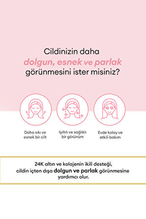 24 K Altın ve Kolajen İçeren Kırışıklık Karşıtı Hidrojel Maske 24K Prime Gold Collagen Hydrogel Mask