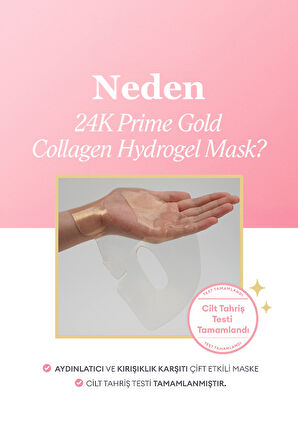 24 K Altın ve Kolajen İçeren Kırışıklık Karşıtı Hidrojel Maske 24K Prime Gold Collagen Hydrogel Mask