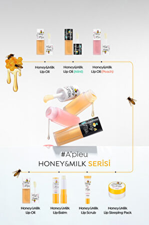 Bal ve Süt Özlü Besleyici Şeftali Aromalı Dudak Bakım Yağı A'PIEU Honey&Milk Lip Oil Light (Peach)