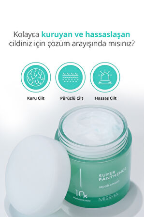 Hassas Ciltlere Özel, Pantenol İçeren, Destekleyici Bakım Kremi Super Panthenol Repair Cream