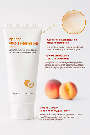 Kayısı Asidi ve Meyve Özleri İçeren Peeling Jel A'PIEU Apricot Visible Peeling Gel