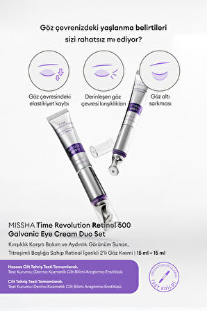 Kırışıklık Karşıtı Titreşimli 2li Göz Bakım Kremi Time Revolution Retinol 500 Shot Eye Cream Duo Set