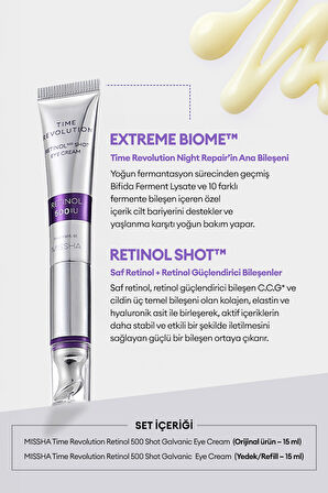 Kırışıklık Karşıtı Titreşimli 2li Göz Bakım Kremi Time Revolution Retinol 500 Shot Eye Cream Duo Set