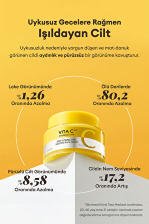 Leke Karşıtı C Vitamini İçerikli Uyku Maskesi Vita C Plus Spot Correcting Sleeping Pack Cream
