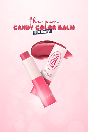 Şeker Gibi Parlayan ve Nemlendiren Dudak Balmı A'PIEU The Pure Candy Color Balm (No.01 Berry)