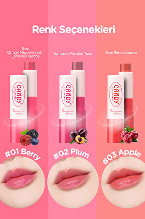 Şeker Gibi Parlayan ve Nemlendiren Dudak Balmı A'PIEU The Pure Candy Color Balm (No.03 Apple)