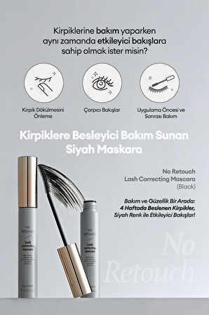 Kirpiklere Besleyici Bakım Sunan Siyah Maskara No Retouch Lash Correcting Mascara (Black)