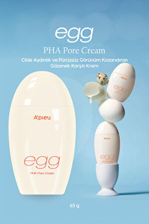 Cilde Aydınlık ve Pürüzsüz Görünüm Kazandıran Gözenek Karşıtı Krem A'PIEU Egg Pha Pore Cream