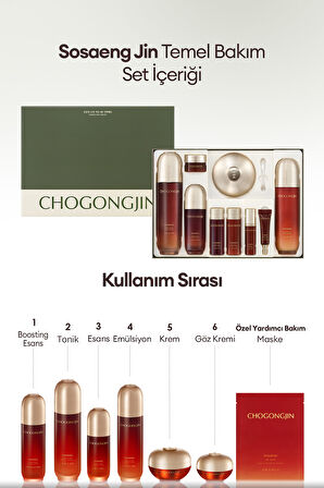 Elastikiyetini Kaybetmiş Ciltlere Yaşlanma Karşıtı Bakım Sunan Set CHOGONGJIN Sosaeng Skin Care Set
