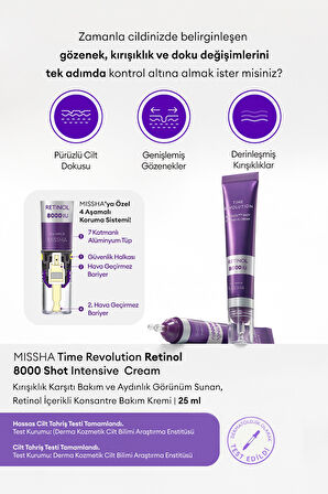 Kırışıklık Karşıtı, Yüksek Retinol İçerikli Krem Time Revolution Retinol 8000 Shot Intensive Cream