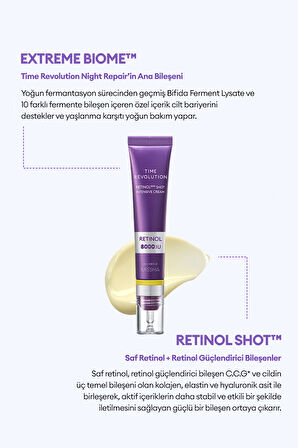 Kırışıklık Karşıtı, Yüksek Retinol İçerikli Krem Time Revolution Retinol 8000 Shot Intensive Cream