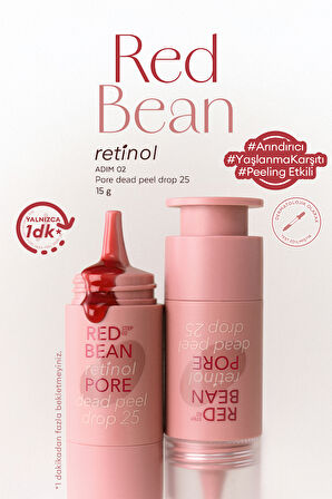 Retinol ve Kırmızı Fasulye Özlü, Peeling Serum Red Bean Retinol Pore Dead Peel Drop 25