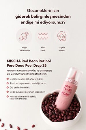 Retinol ve Kırmızı Fasulye Özlü, Peeling Serum Red Bean Retinol Pore Dead Peel Drop 25