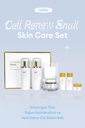 Salyangoz Özlü Yoğun Nemlendirici ve Aydınlatıcı Set Cell Renew Snail Skin Care Set