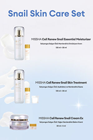 Salyangoz Özlü Yoğun Nemlendirici ve Aydınlatıcı Set Cell Renew Snail Skin Care Set