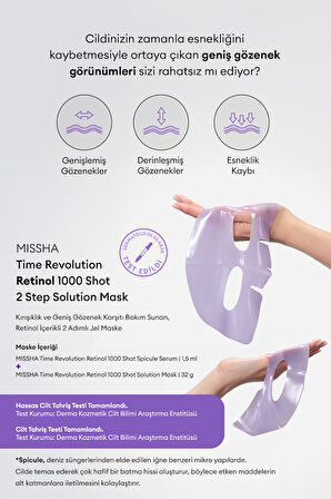 Retinol İçerikli 2 Adımlı Jel Maske MISSHA Time Revolution Retinol 1000 Shot 2 Step Solution Mask