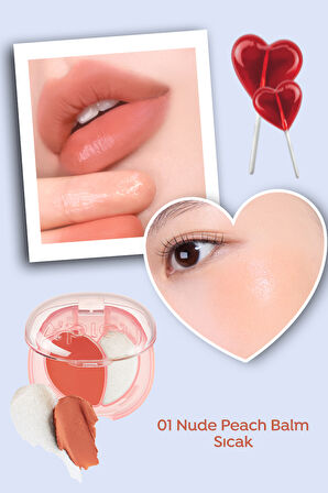 Kalıcı Dudak & Yanak Balmı A'PIEU Juicy-Pang Mood Blending Lip&Cheek Balm (01 Nude Peach Balm)