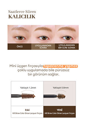 Yoğun Pigmentli, Üçgen Fırça Uçlu Kaş Maskarası Clio Kill Brow Color Brow Lacquer (01 Natural Brown)