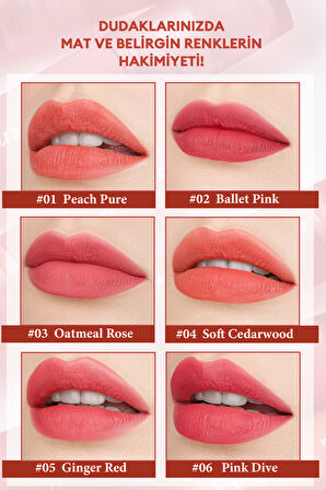 Mat Bitişli, Dolgun ve Pürüzsüz Görünüm Sunan Tint Peripera Ink Mood Matte Tint (05 Ginger Red)