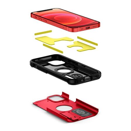 Spigen iPhone 12 Mini Kılıf Tough Armor Red