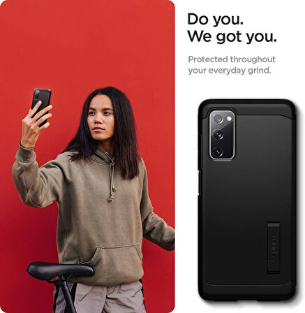 Spigen Galaxy S20 FE ile Uyumlu Kılıf Tough Armor Black