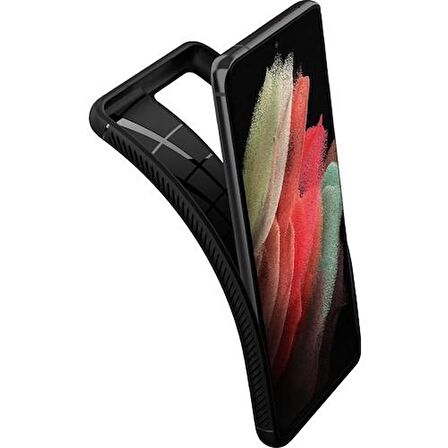 Spigen Samsung Galaxy S21 Ultra Kılıf Rugged Armor Matte Black - ACS02349