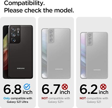 Spigen Galaxy S21 Ultra ile Uyumlu Kılıf Tough Armor Gunmetal