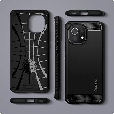 Spigen Xiaomi Mi 11 Kılıf Rugged Armor Matte Black -