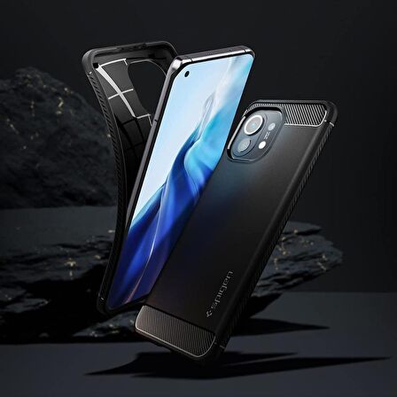 Spigen Xiaomi Mi 11 Kılıf Rugged Armor Matte Black -