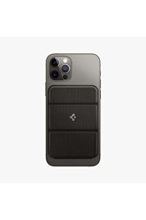 Spigen Apple iPhone 15 / iPhone 14 / iPhone 13 / iPhone 12 Serileri için Smart Fold Manyetik Cüzdan MagSafe Gunmetal Outlet