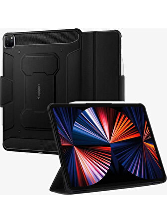 Spigen iPad Pro 12.9" (2022 / 2021) Kılıf Rugged Armor Pro Black - ACS02889 OUTLET