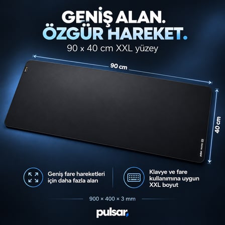 Pulsar ParaSpeed V2 90×40 3mm XXL Siyah Mouse Pad (PMP12XXLB)