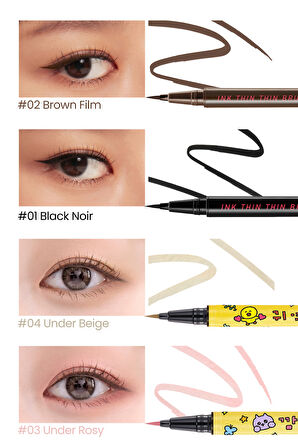 Ultra İnce, Kolay Uygulanabilen Kalem Eyeliner PERIPERA Ink Thin Thin Brush Liner (02 Brown Film)