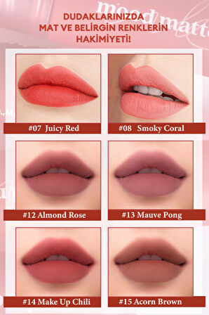 Mat Bitişli, Dolgun ve Pürüzsüz Görünüm Sunan Tint Peripera Ink Mood Matte Tint (06 Pink Dive)