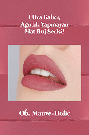 Mat Bitişli ve Uzun Süre Kalıcı Stick Ruj Peripera Ink Mood Matte Stick (06 Mauve-Holic)