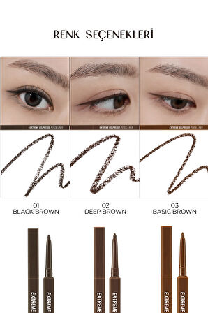 Suya Dayanıklı, Gün Boyu Kalıcı Kalem Eyeliner Clio Extreme Gelpresso Pencil Liner (01 Black Brown)