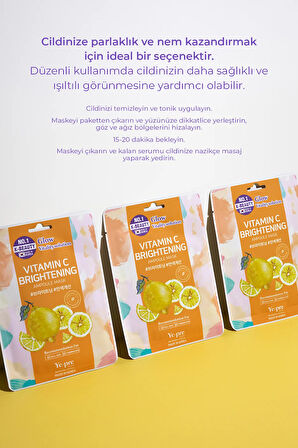Vitamin C Brightening Ampoule Mask C Vitamini Ve Glikolik Asit Canlandırıcı Yüz Maskesi Kore 23ml
