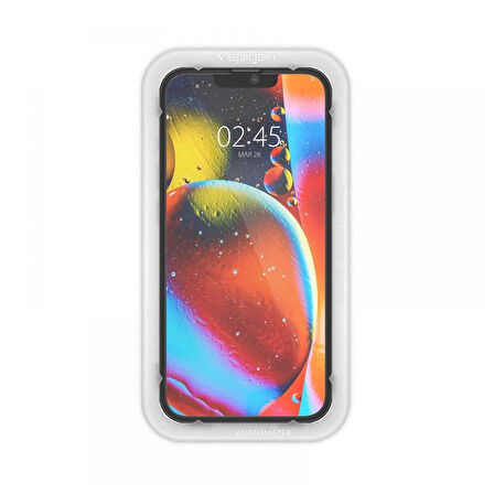 iPhone 14 / iPhone 13 Pro / iPhone 13 Uyumlu Kolay Kurulum Ekran Koruyucu, Spigen Glas.tR Align Master Full Cover Black (2 Adet)