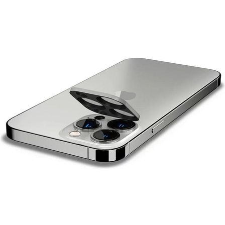 Spigen iPhone 13 Pro Max / iPhone 13 Pro ile Uyumlu Kamera Lens Cam Ekran Koruyucu Glas.tR Optik (2 Adet) Silver
