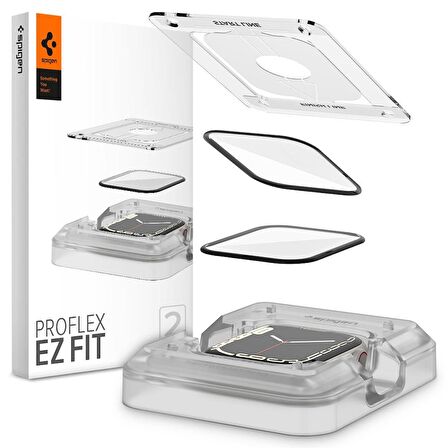 Spigen Apple Watch Serisi (41mm) Uyumlu Ekran Koruyucu Kolay Kurulum, Spigen Pro Flex EZ Fit (2 Adet)