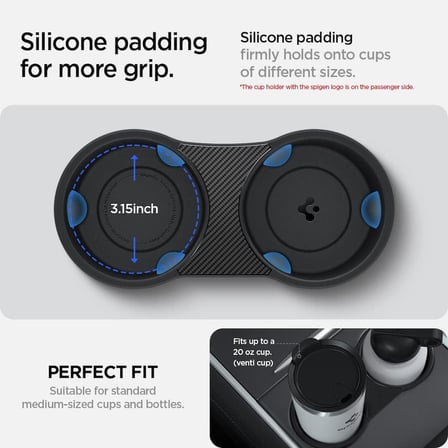 Spigen Tesla Model Y & 3 Uyumlu Bardaklık Tutucu T0210 Black - ACP04507
