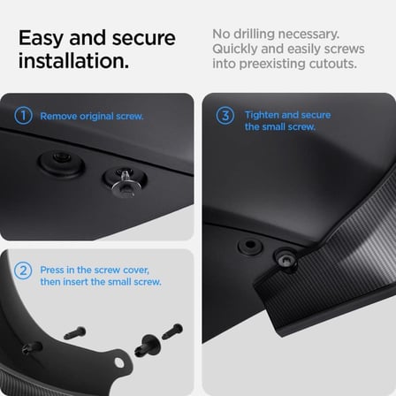 Spigen Tesla Model Y (2024-2023) WeatherBloc (Carbon Edition) Çamurluk 4'lü Set TO301 Black - ACP04512 - OUTLET
