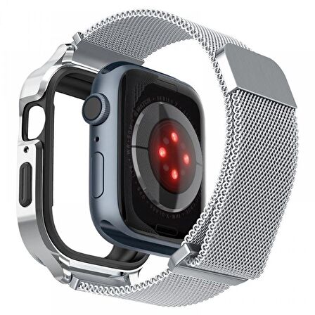 Apple Watch Uyumlu  Seri (45mm) Kılıf & Kayış, Spigen Metal Fit Pro