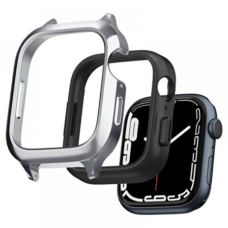 Apple Watch Uyumlu  Seri (45mm) Kılıf & Kayış, Spigen Metal Fit Pro