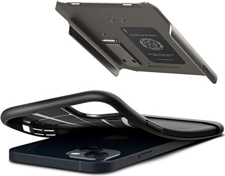 Spigen iPhone 14 Plus ile Uyumlu Kılıf Slim Armor Gun Metal