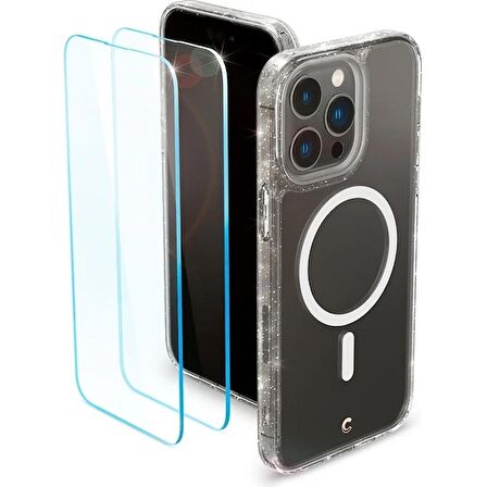 Spigen Ciel by Cyrill Apple iPhone 14 Pro Max Kılıf Shine Mag (Magsafe Uyumlu) Kılıf + Glas.tR Slim Hd (2 Adet) 360* Cam Ekran Koruyucu