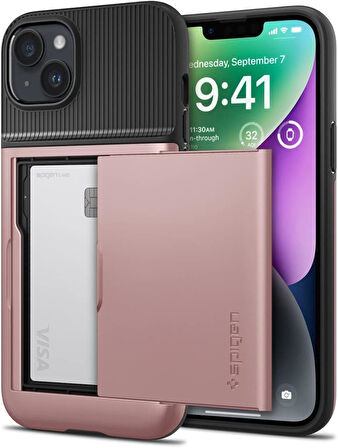 Spigen iPhone 14 Plus ile Uyumlu Kılıf Slim Armor CS Rose Gold